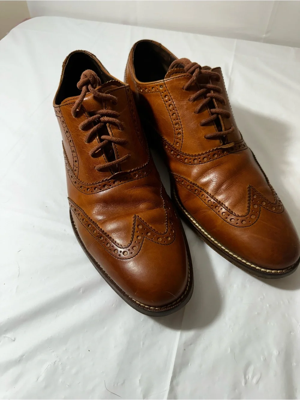 Cole Haan Men’s Tan Leather Wingtip Oxfords‎ Size 9